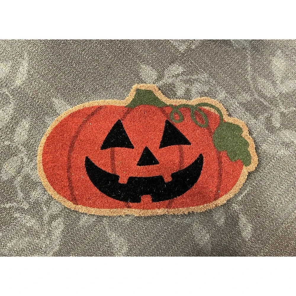 Jack O' Lantern Shaped Halloween Coir Doormat Welcome Ma